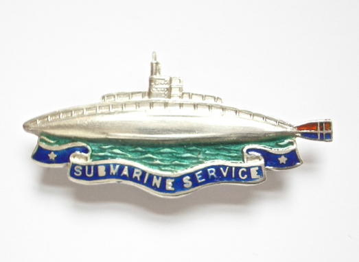 Royal Navy Submarine Service silver and enamel brooch