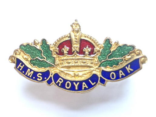 Royal Navy Ship HMS Royal Oak sweetheart brooch