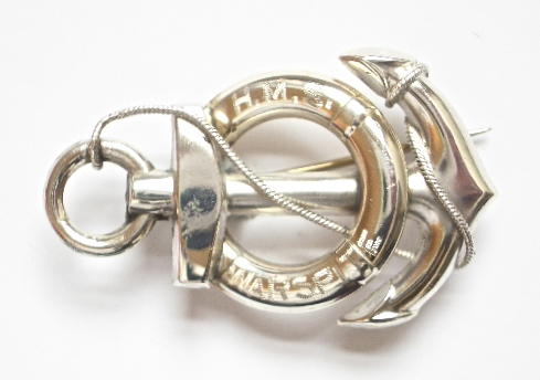 HMS Warspite 1917 silver bouy and anchor sweetheart brooch