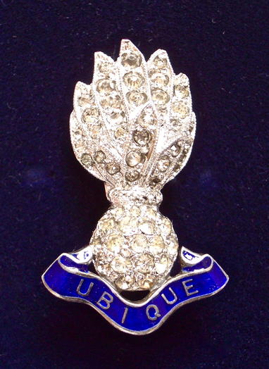 Royal Engineers diamante grenade sweetheart brooch