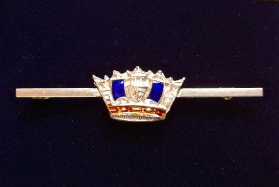 Royal Navy and Merchant Services silver nautical crown sweetheart brooch