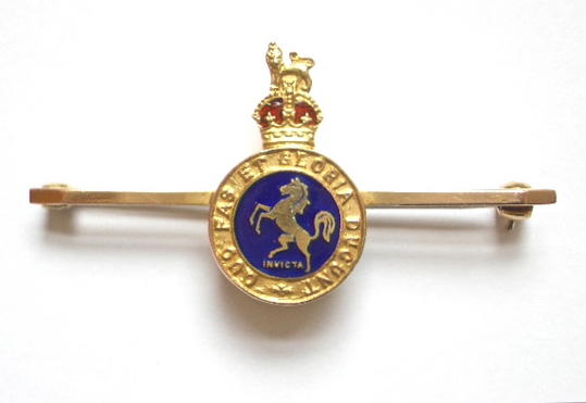 Royal West Kent Regiment gold and enamel sweetheart brooch