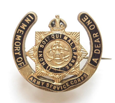 Army Service Corps In Memory of a Dear One memorial sweetheart brooch