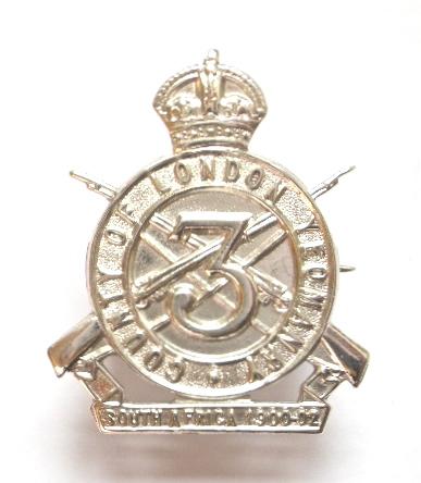 3rd County of London Yeomanry Sharpshooters silver sweetheart brooch