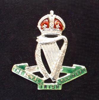 Royal Irish Regiment silver and enamel sweetheart brooch