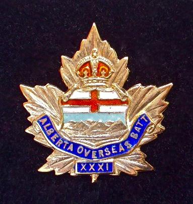 Canadian 31st Alberta Overseas Battalion CEF 1917 silver sweetheart brooch