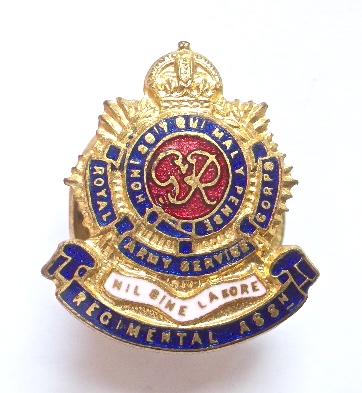 Royal Army Service Corps regimental association lapel badge