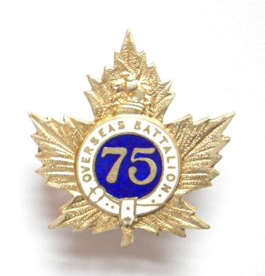 Canadian 75th Infantry Battalion CEF 1915 silver sweetheart brooch