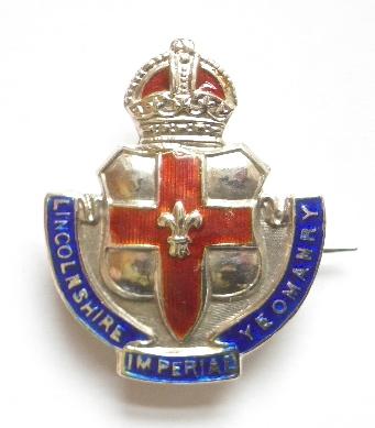 Lincolnshire Imperial Yeomanry silver sweetheart brooch