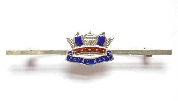 Royal Navy Nautical Crown silver and enamel sweetheart brooch