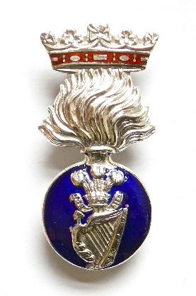 Royal Irish Fusiliers silver and enamel regimental sweetheart brooch