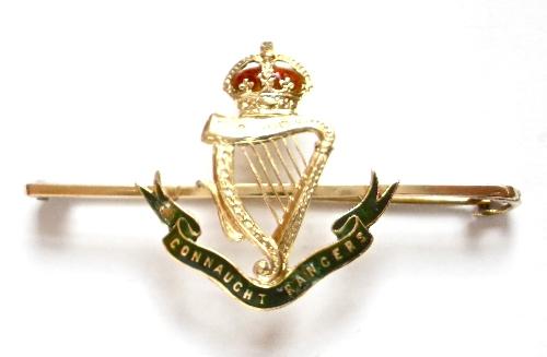 Connaught Rangers 15ct gold Irish regimental sweetheart brooch