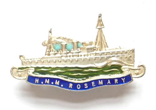 Royal Navy Ship HMS Rosemary 1916 hallmarked silver sweetheart brooch