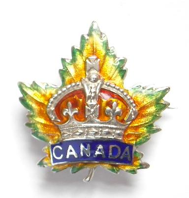 Canadian Military Forces silver translucent enamel sweetheart brooch