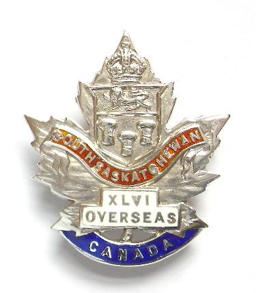 Canadian 46th Infantry Battalion CEF 1915 silver sweetheart brooch