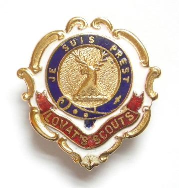 Lovat Scouts Yeomanry white faced enamel sweetheart brooch