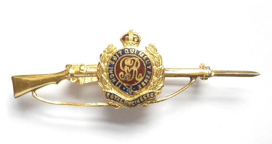 Royal Engineers 1916 hallmarked gold rifle sweetheart brooch