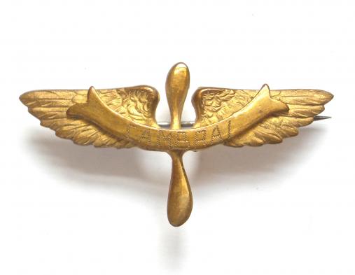 Royal Flying Corps Cambrai Battle wings and propeller sweetheart brooch