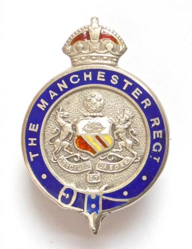Manchester Regiment silver and enamel sweetheart brooch