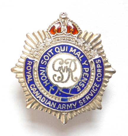 Royal Canadian Army Service Corps silver sweetheart brooch