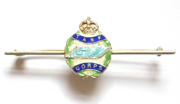 Tank Corps silver translucent enamel regimental sweetheart brooch
