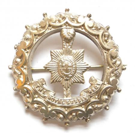 Royal Sussex Regiment 1893 hollow silver Victorian sweetheart brooch