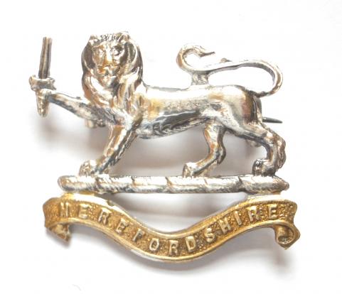 Herefordshire Regiment silver plated sweetheart brooch