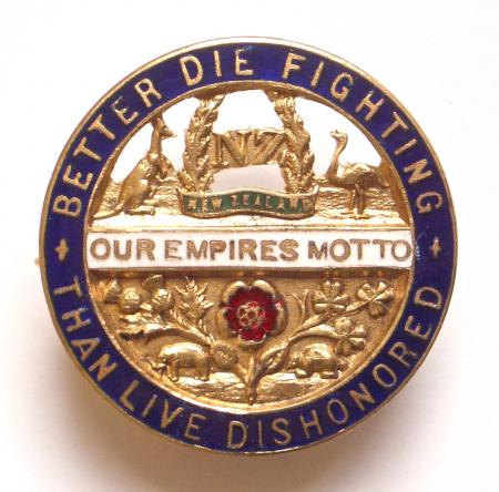 ANZAC Better Die Fighting Than Live Dishonored patriotic sweetheart brooch
