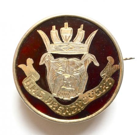 Royal Navy HMS Dreadnought ships crest 1915 silver sweetheart brooch