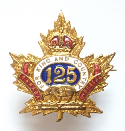 CEF 125th Infantry Battalion sweetheart brooch