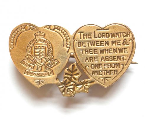 Royal Army Ordnance Corps mizpah sweetheart brooch