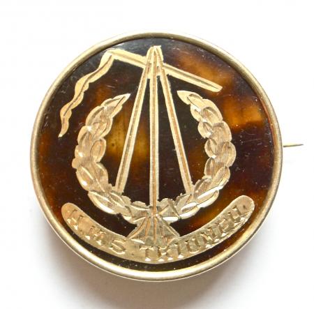 Royal Navy Ship HMS Triumph 1915 silver sweetheart brooch