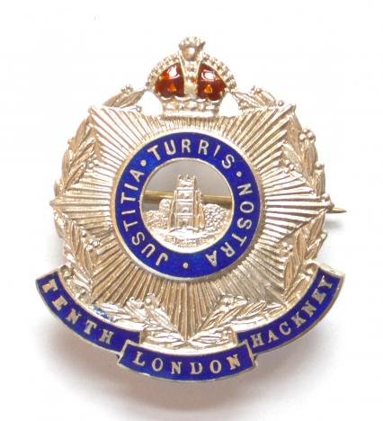 10th County of London Battalion Tenth London Hackney Regiment silver sweetheart brooch