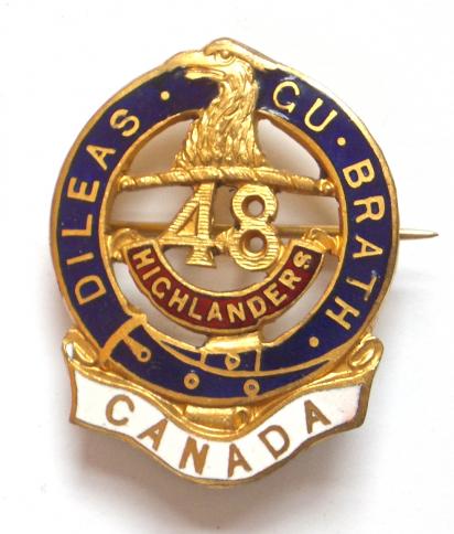 CEF 48th Highlanders of Canada sweetheart brooch