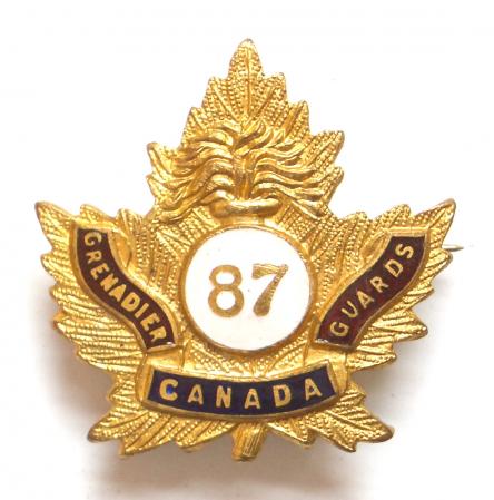 CEF 87th Battalion Canadian Grenadier Guards sweetheart brooch