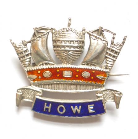 Royal Naval Division Howe Battalion silver and enamel RND sweetheart brooch