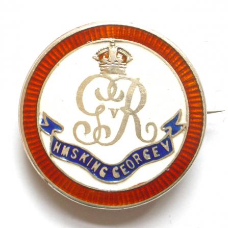 Royal Navy Ship HMS King George V silver sweetheart brooch