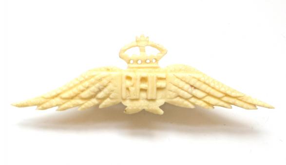 Royal Air Force pilot wing RAF bone POW work badge