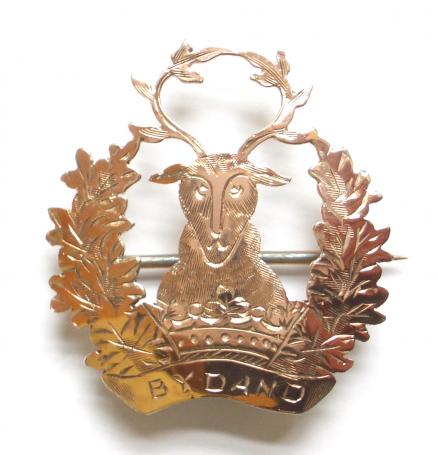 Gordon Highlanders gold on silver sweetheart brooch