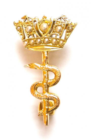 Royal Navy Medical Service 1955 gold and pearl brooch