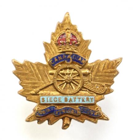 WW1 Canadian Corps Heavy Artillery 3rd Siege Battery Sweetheart Brooch.