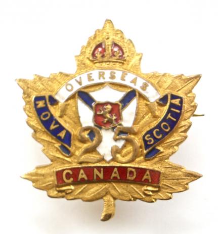WW1 25th Infantry Battalion Canadian Expeditionary Force Sweetheart Brooch.