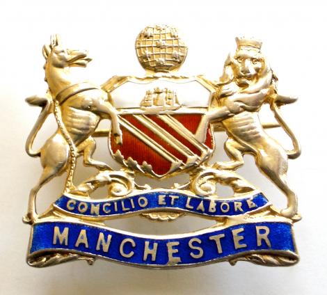 WW1 Manchester Regiment Silver & Enamel Sweetheart Brooch by Thomas L Mott.
