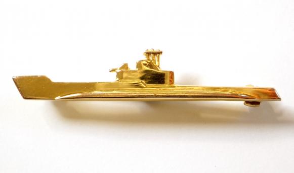EIIR Royal Navy Submarine Service, 1965 Hallmarked Gold Submarine Boat Brooch.