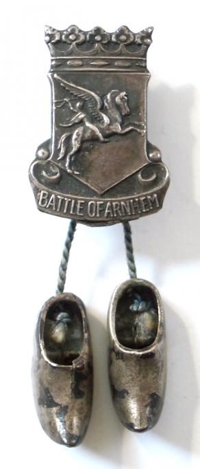 Parachute Regiment Airborne Pegasus, Battle of Arnhem Dutch Clogs Commemorative Badge.