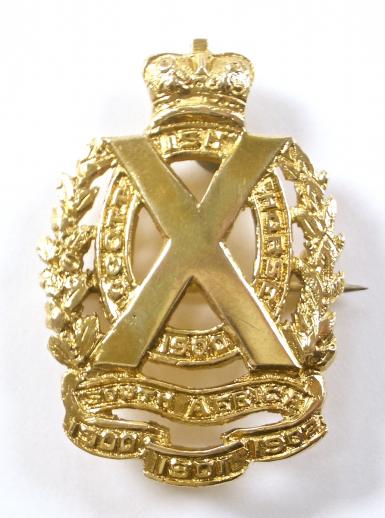 WW1 Scottish Horse 15 Carat Gold Regimental Yeomanry Sweetheart Brooch.