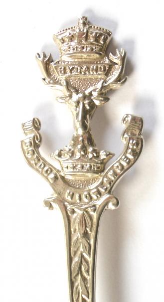 Gordon Highlanders 1911 hallmarked silver regimental spoon