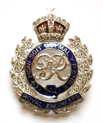 Royal Engineers 18 carat Gold, Enamel & Diamond Regimental Sweetheart Brooch.