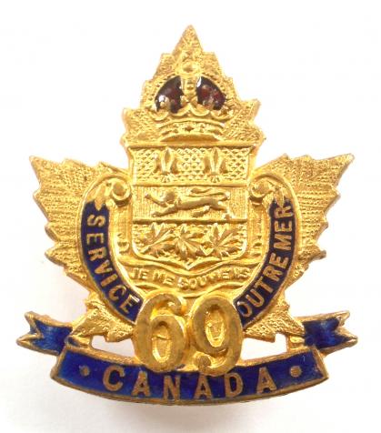 WW1 69th Infantry Battalion, Canadian Expeditionary Force Sweetheart Brooch.