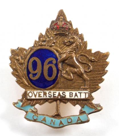 WW1 96th Infantry Battalion, Canadian Highlanders, Canadian Expeditionary Force Sweetheart Brooch.
